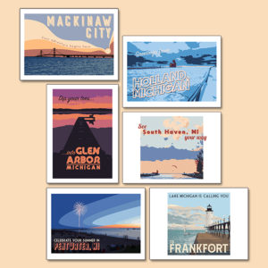 Vintage-style Postcard Designs (Set of 6)